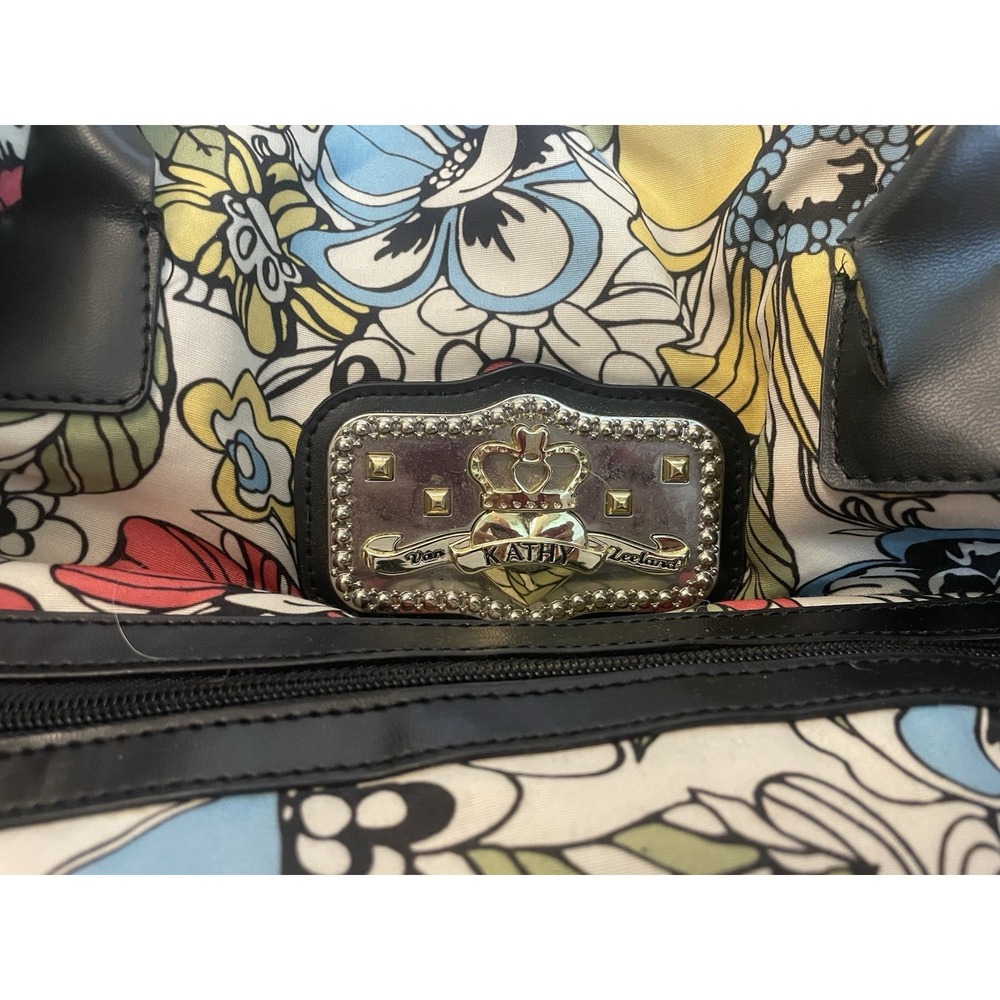 Vtg Y2k Kathy Van Zeeland Floral Duffle‎ Weekender Bag Carry rolling wheels